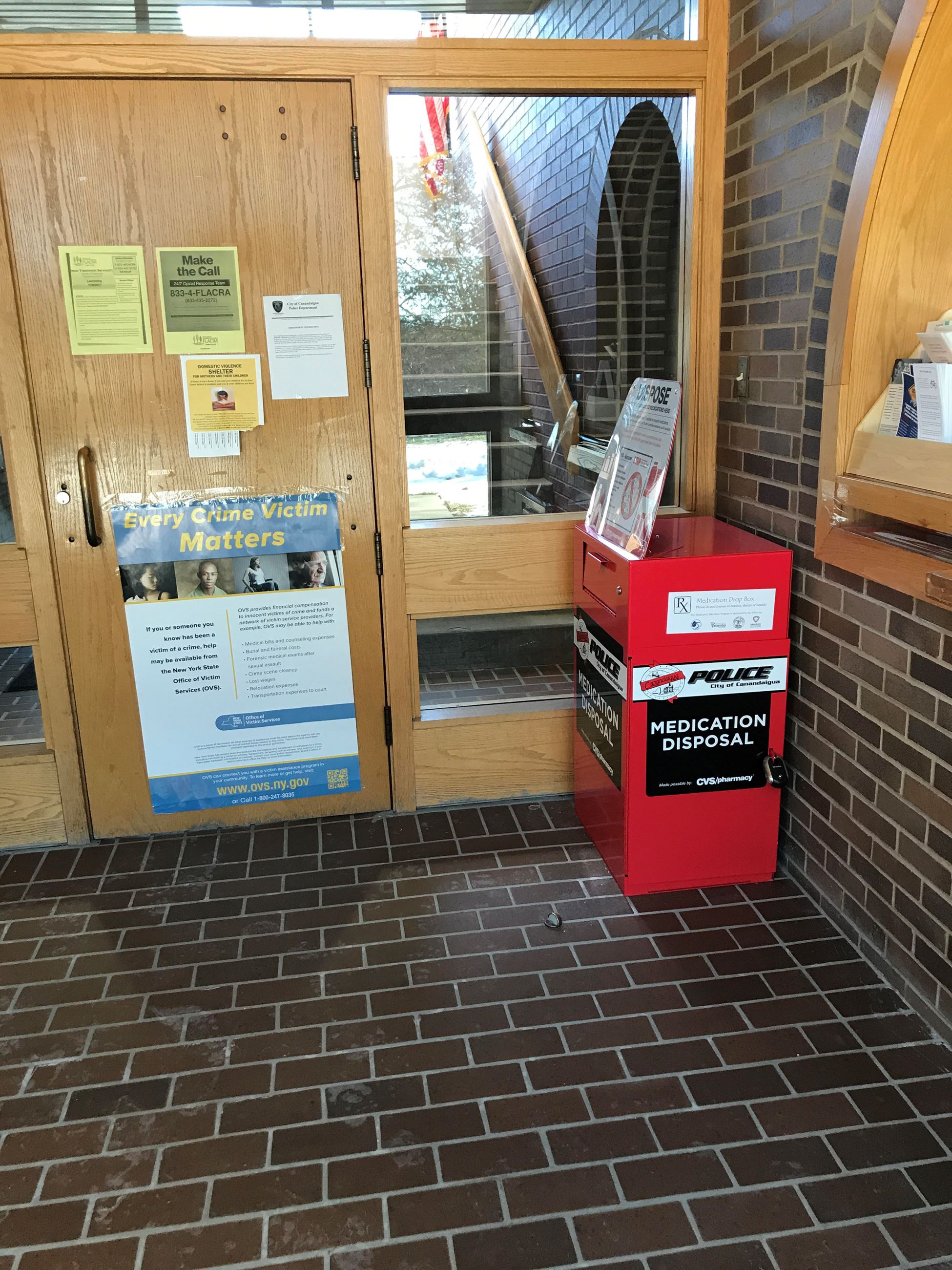 Prescription Drop Box Outside Door